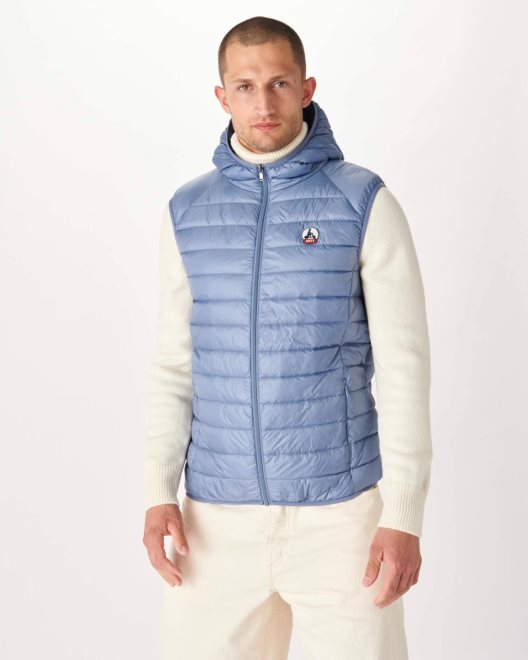 Αμάνικο μπουφάν με κουκούλα μπλε ντελάβ Pat Jott New In