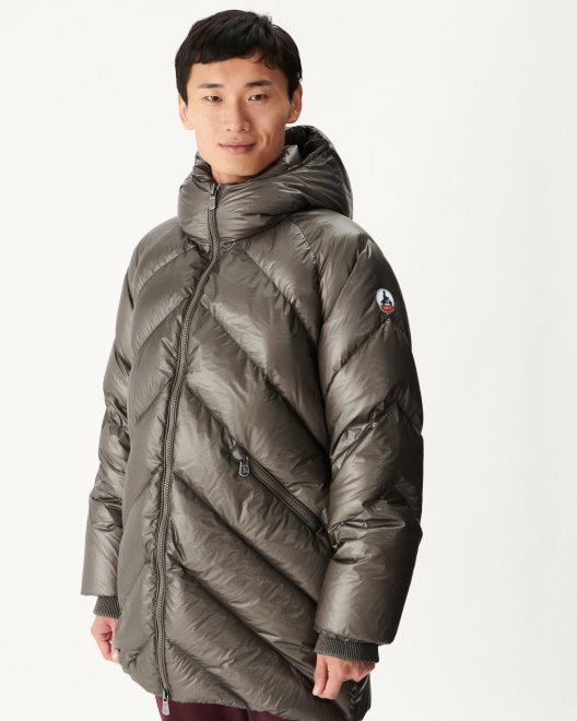 Jott καινούργιο σε ανθρακί ακραίο κρύο μπουφάν μπλέιζ με κουκούλα