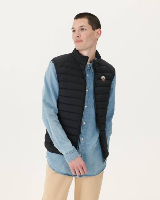 Jott New σε μαύρο Arafo ελαστικό αμάνικο μπουφάν Puffer