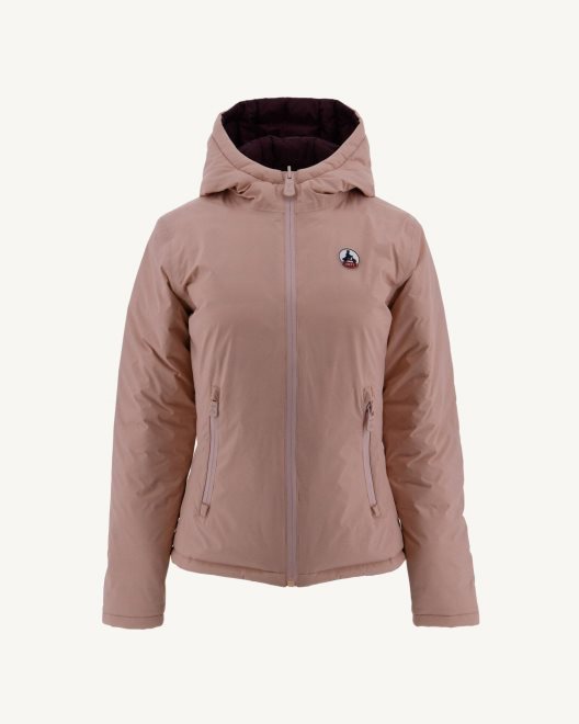 Jott νέο σε αναστρέψιμο πουπουλένιο σακάκι ροζ παλ/μελιτζάνα βιέννα