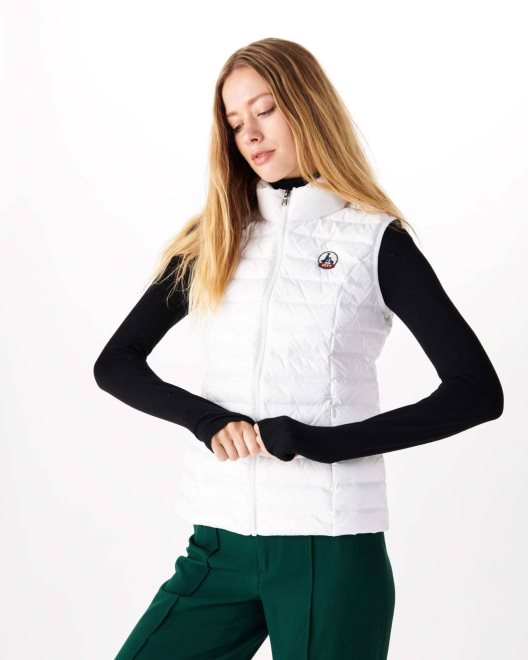 ελαφρύ αμάνικο πουπουλένιο μπουφάν λευκό Seda Jott New In